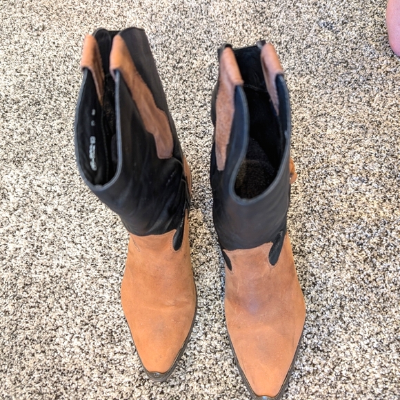 Code West Cowboy Boots 8M brown and black leather - Picture 5 of 5